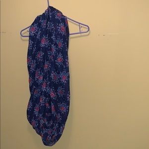 Navy Blue floral print scarf